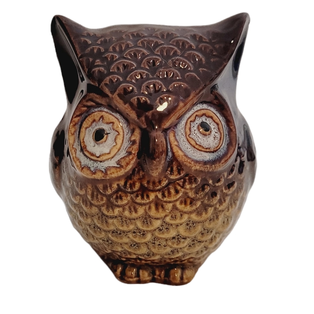 Owl figurine 4 inches glass